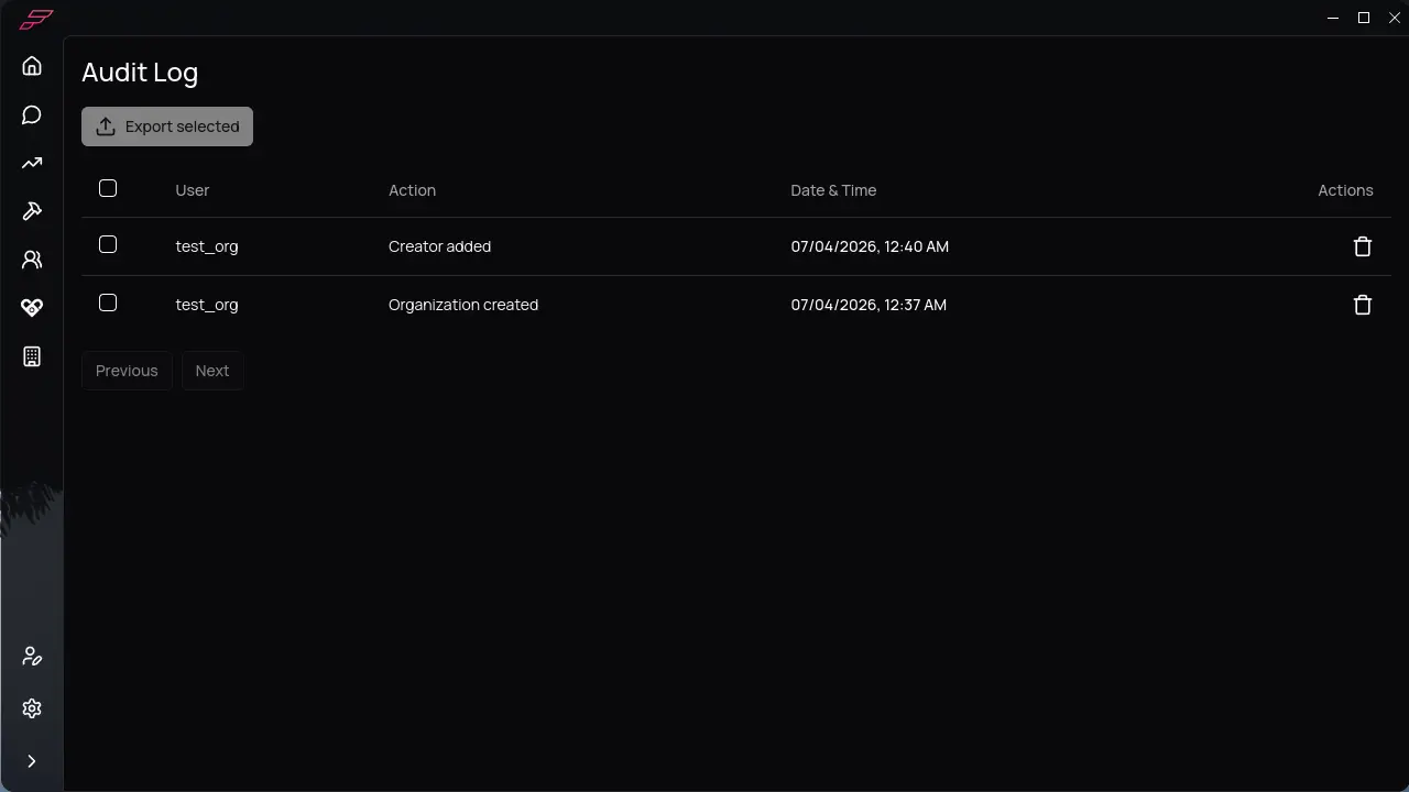 Audit Log Interface